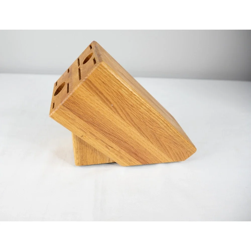 Cutco Knife Block Kitchen Storage Homemaker 10 Slot Made in USA honey oak wood
